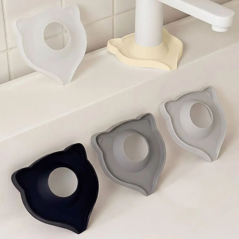 Creative Cat-Shaped Drainage Mat Silicone Multifunctional Faucet Drip Tray Quick Drainage Waterproof Drain Mat Bathroom Sink