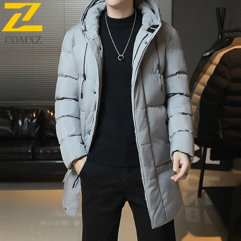 

COMXZ Premium Men Padded Jacket Hooded Hiking Travel Cold Proof Coat High End Exploration Wind Resistant Warm Winter Clothing