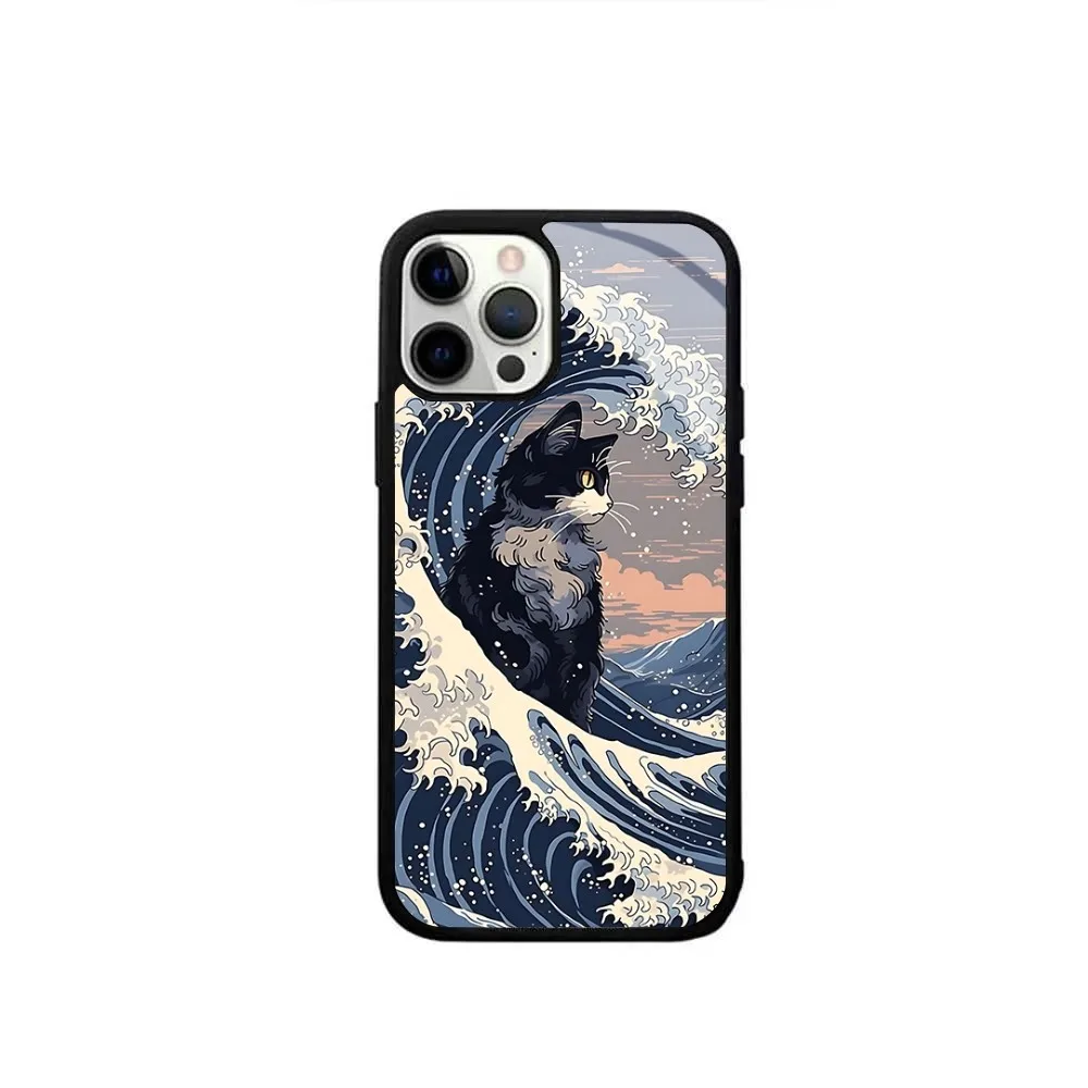 Japan Style Ukiyo-e Phone Case For IPhone 16 15 14 13 Pro Max 11 12 Mini Alex Mirror For Magsafe Wireless Charging Cover