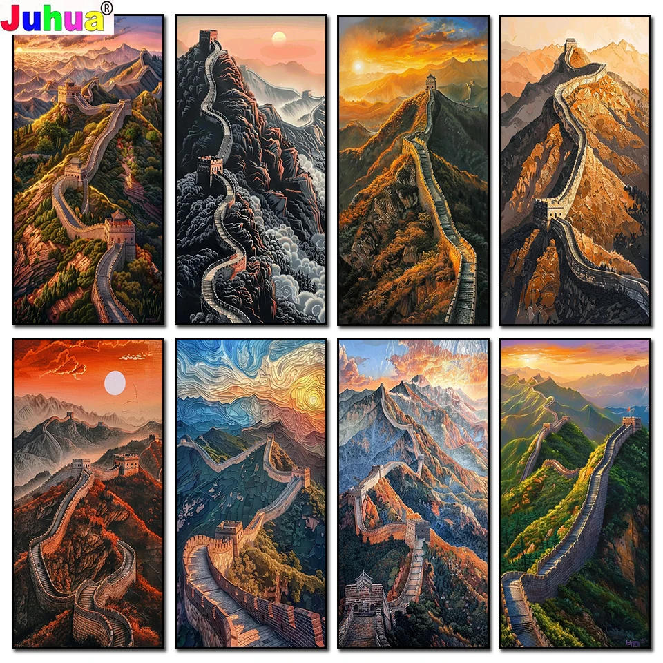 

The Great Wall is a famous scenic spot in China Diy Diamond Painting New 2024 Full Round Diamond Mosaic Embroidery Home Decor