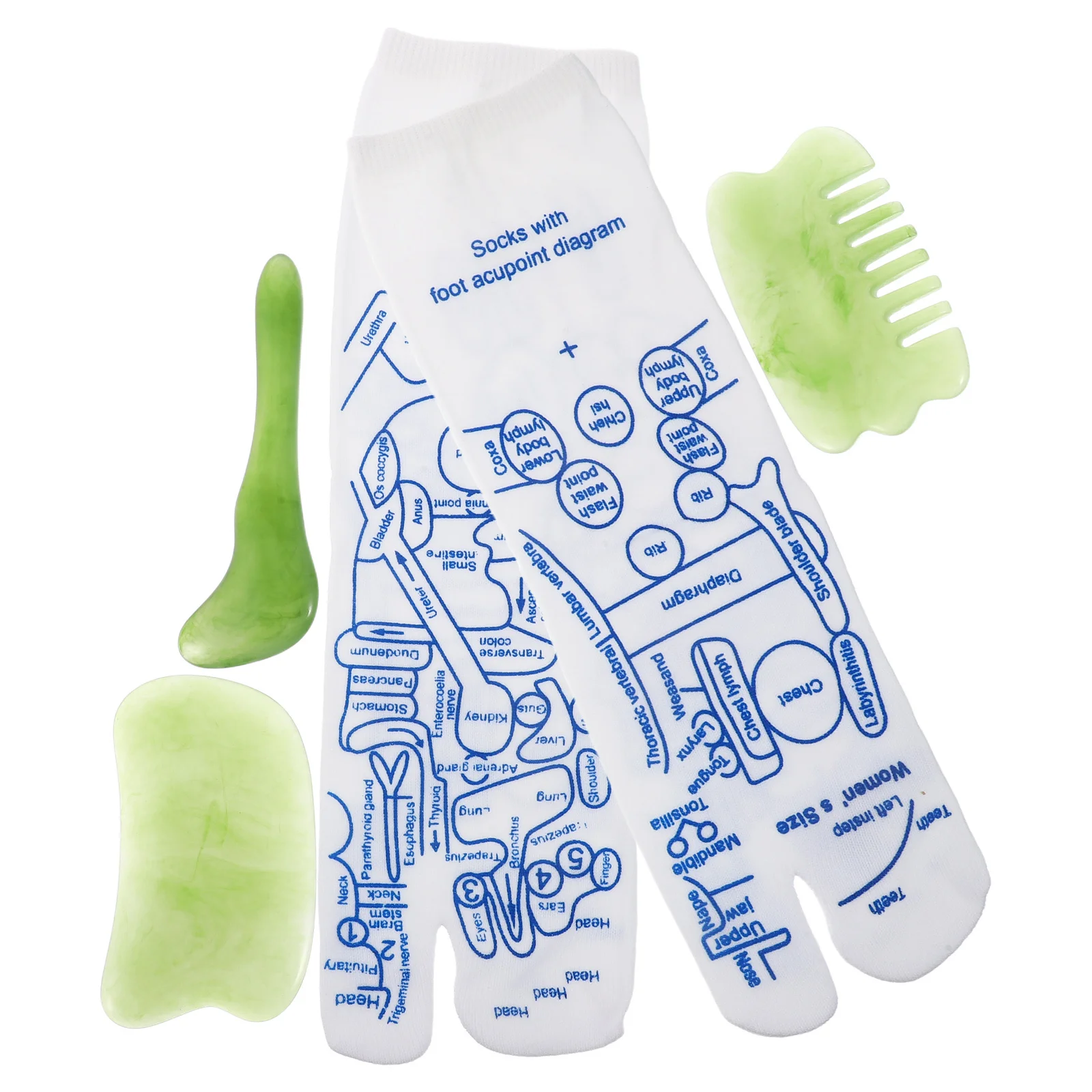 

1 Set Acupuncture Socks For Women Reflexology Therapy Foot Massage Kit Massage Stick Pressure Relief Portable Foot Massager