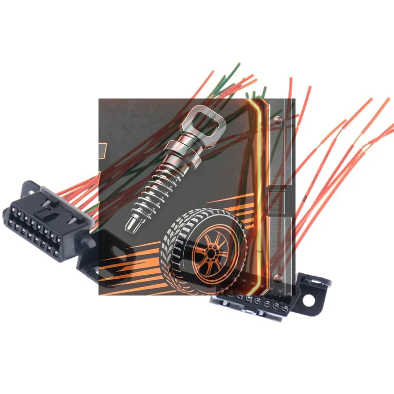 16 Pin Car Computer Detection Universal Connector Main Line Cable Female Extension Connector Obd 2 Adapter Cable