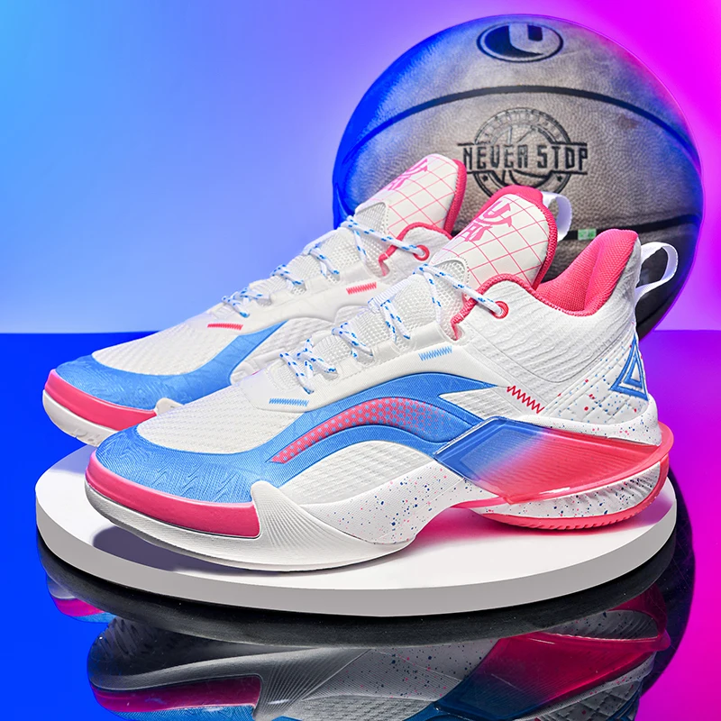 Chaussures de basket-ball en caoutchouc coordonnantes pour hommes et femmes, baskets de coulée, chaussures d\'entraînement de sport en plein air pour