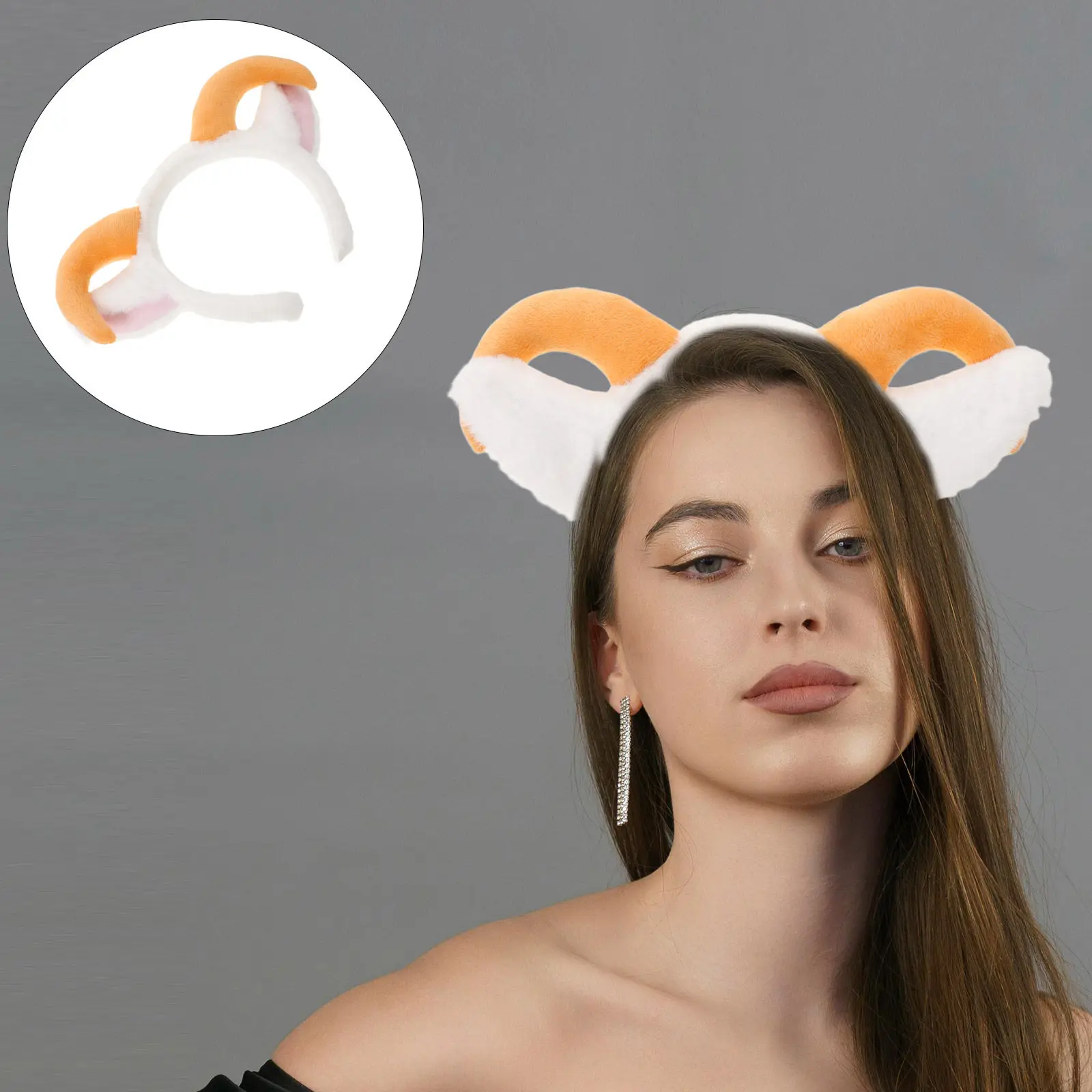

1 Set Lamb Ear Headband and Tail Kit Cute Sheep Ears Headwear Party Cosplay Kids Halloween Costume Accessory Animal Headband
