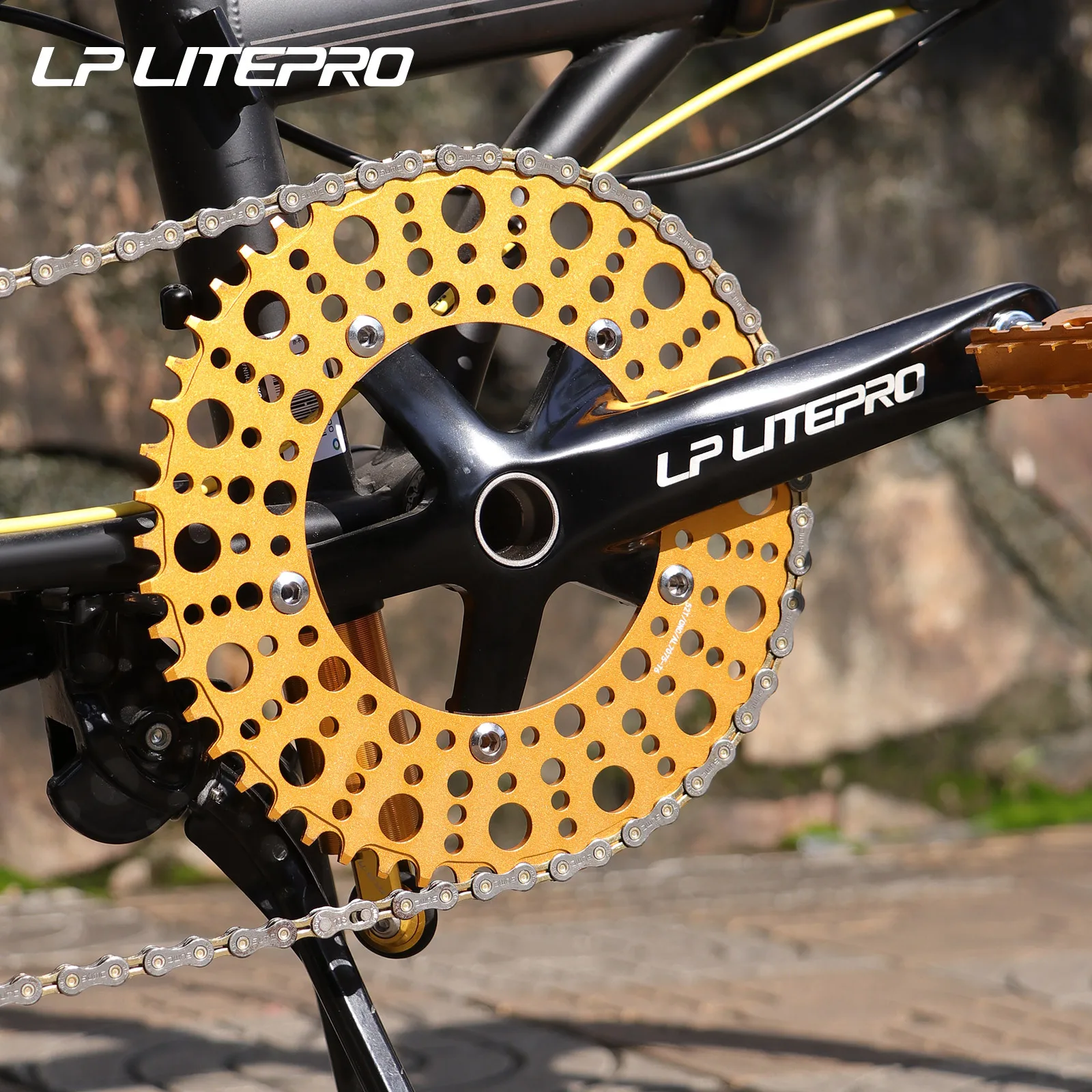 LITEPRO gwiaździste niebo Bubble tarczy 52/56/58T rower składany ze stopu aluminium ze stopu aluminium koło łańcuchowe tarcze 130BCD Iamok części rowerowe