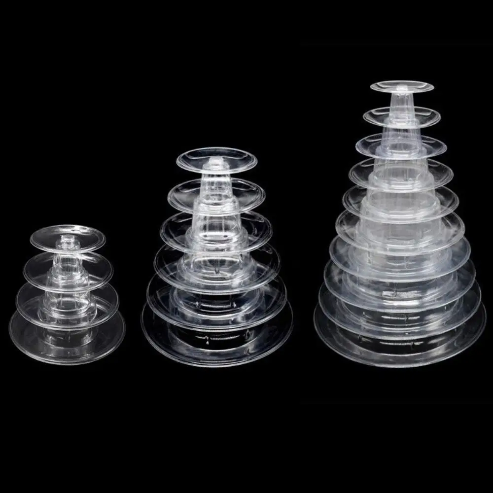 4/6/10 Tiers Food Grade Cupcake Tower Rack Clear PET Material Macaron Display Stand Reuseable Cake Placing Rack Wedding Decor