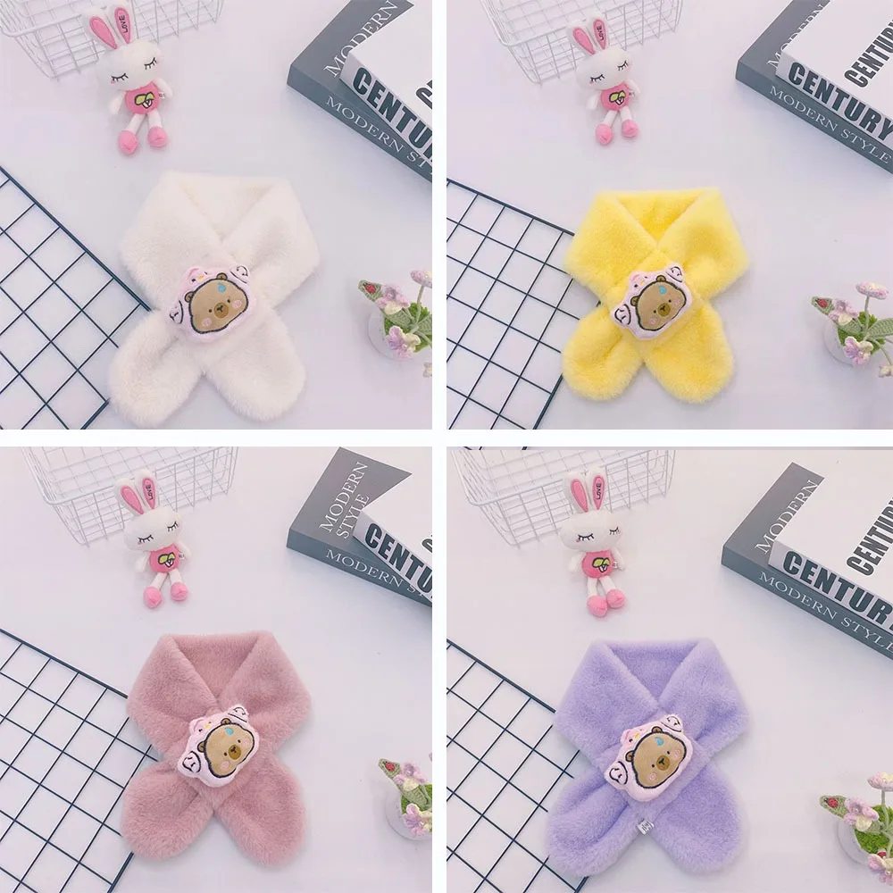 

Милый шарф с капибарой, теплый шарф с героями мультфильмов, защитный шарф для шеи, однотонный зимний шарф для улицы