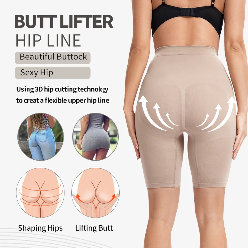 Butt Lifter Shorts Women Shapewear Tummy Control Body Shaper Seamless Slimming Underwear High Waist Sculpting Mid Thigh Panties