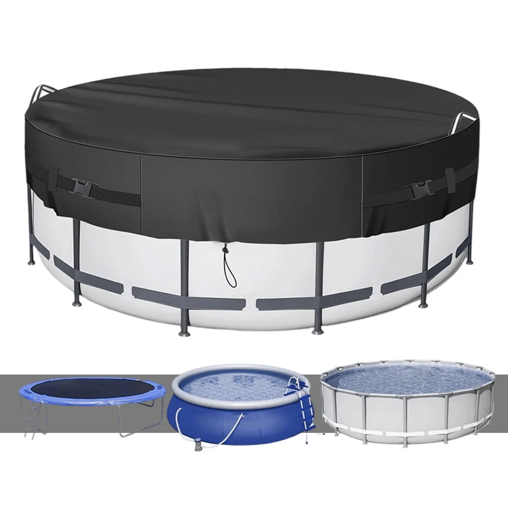 

210D Oxford Cloth Round Pool Cover for 8/10/12FT Pools Weather Resistant and Heavy Duty Simplifies Cleaning and Blocks Debris