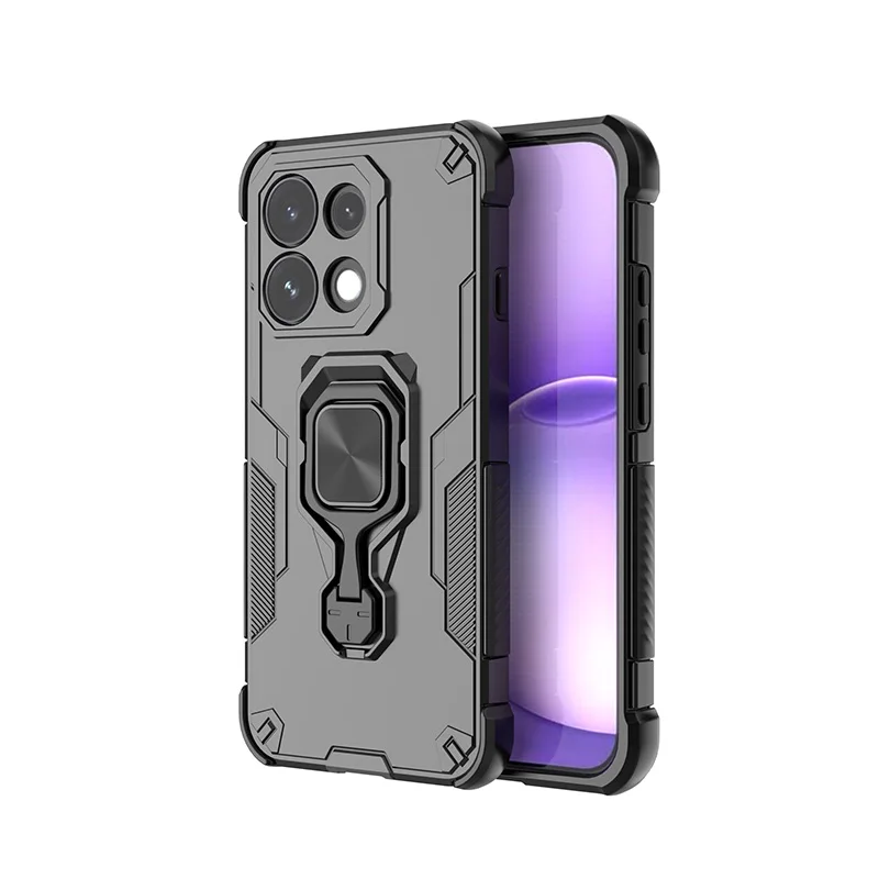 Magnetic Armor Shockproof Case For OPPO Reno16 FS Reno 16F CPH2859 Metal Ring Stand Holder TPU Frame Hard Plastic Phone Cover