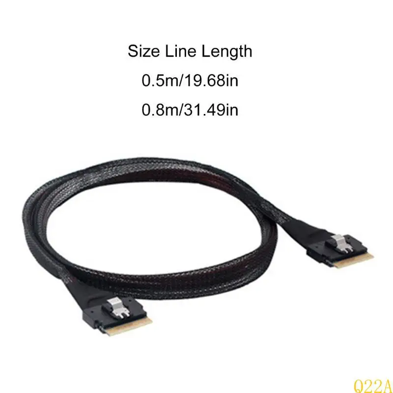 Q22A 24G SLIMSAS Nội bộ SFF-8654 đến SFF-8654 8I Cáp SAS4.0 SFF-8654 8I