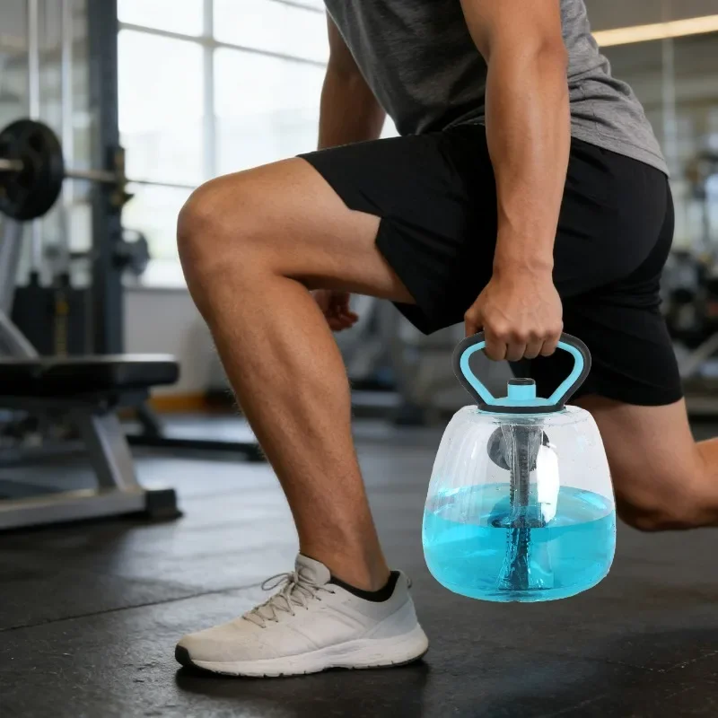 Bolsa de energía con mancuernas transparente portátil, Kettlebell ajustable de agua para equipo de Fitness en casa, Kettlebell de agua de PVC