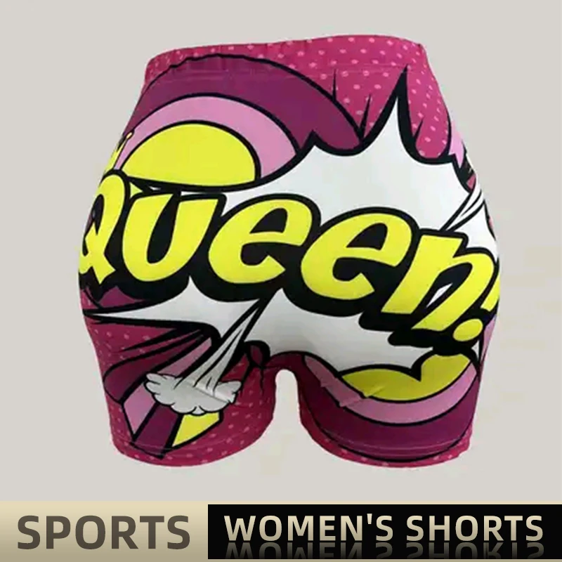 Women Shorts Sleep Bottoms Pajamas Boxers Purple S M L Painted Design Cartoon Queen Print Casual Sports Fitness Sleep