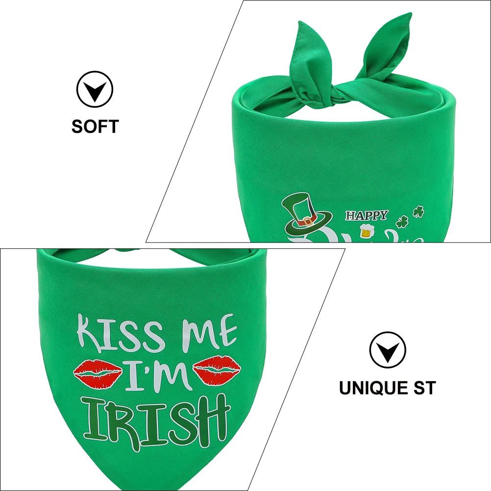 

4pcs St Patrick'S Day Dog Bib Scarves Cotton Pet Accessories Festival Costume Party Wear Triangle Bibs For Holiday Halloween