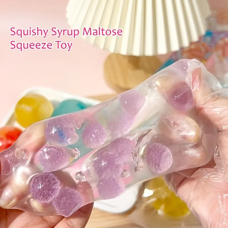 스퀴시 시럽 말토스 피젯 토이 핑크 모찌 슬로우 리바운드 스퀴즈 토이 재미있는 스트레스 해소 스티키 토이 부드러운 불안 완화 선물