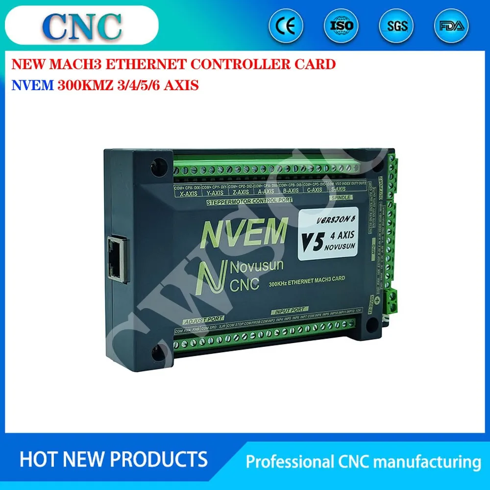 Newly upgraded mach3 NVEM V5 4-axis motion control card 300KMz engraving machine controller supports standard G code