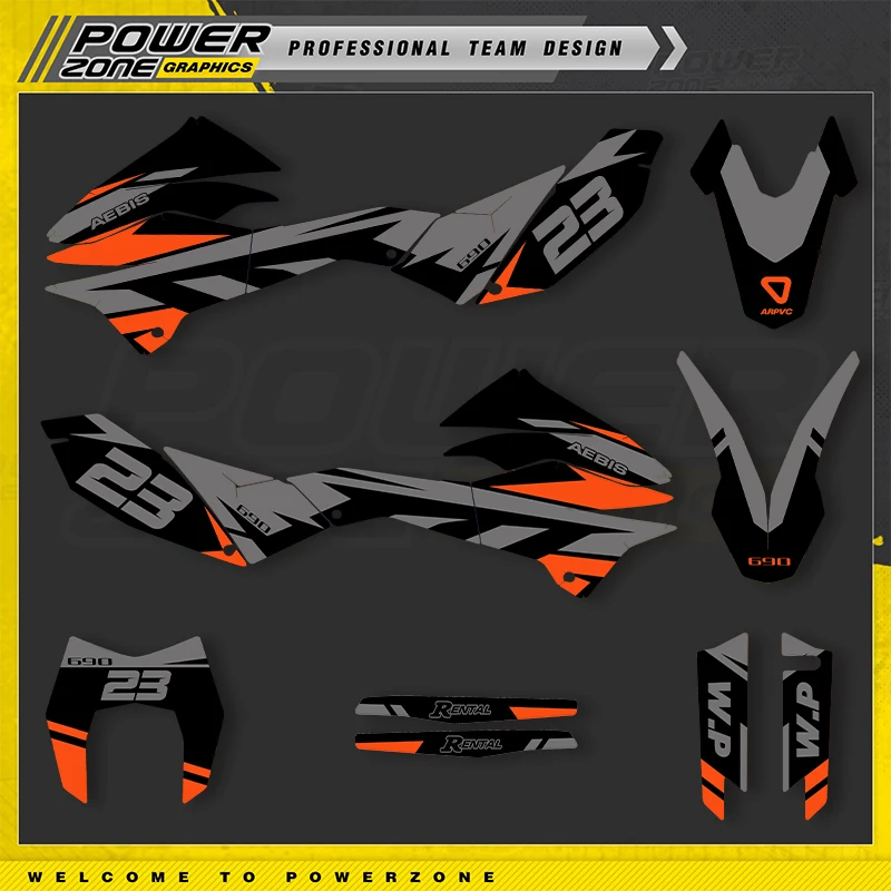 

Набор наклеек PowerZone Custom FOR SMC Graphics Backgrounds Decals для KTM SMC 2012 2013 2014 2015 2016 2017 2018 690 SMC-R 9
