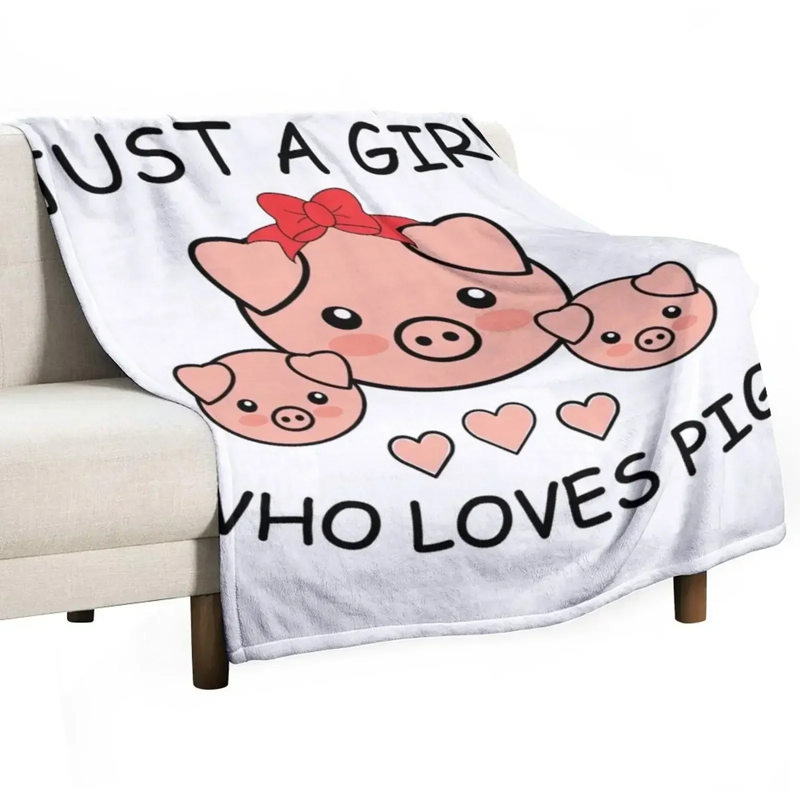 Just a Girl Who Loves Pigs, Cute Pigs Throw Blanket heavy to sleep Stuffeds Personalized Gift Kid'S Blankets