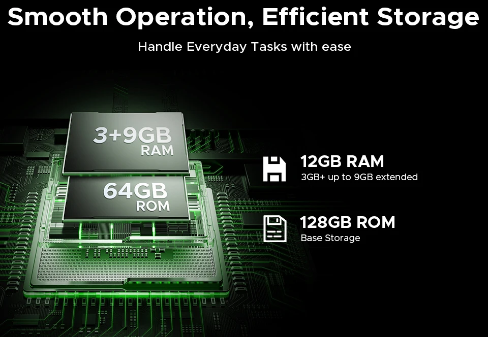 DOOGEE Fire 3 Rugged Phone 8350mAh Battery 5.5'' Display 12GB RAM (3GB+9GB) 64GB ROM Android 16 Smartphone Support Widevine L1