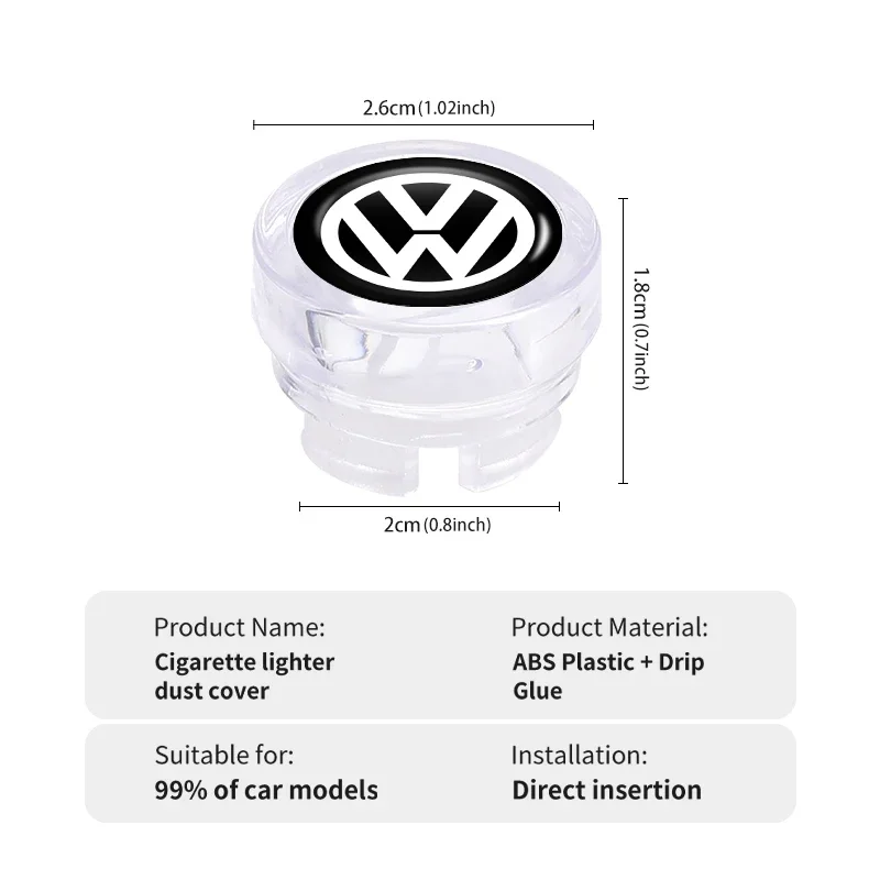 Car New Socket Dust Pad Plated Plug Cigarette Lighter Cover For Volkswagen VW Scirocco Jetta Beetle Golf 4 5 6 Passat Polo B5