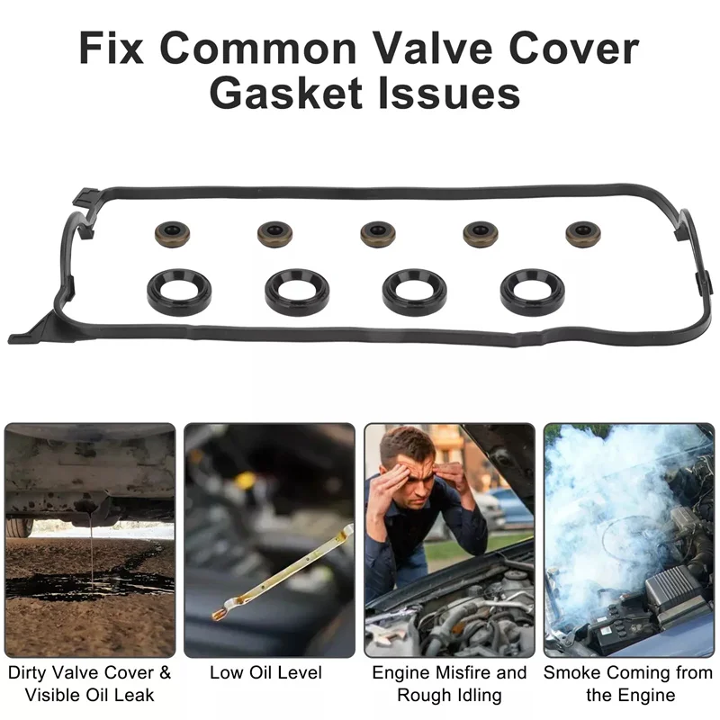 VS50499R Комплект прокладок клапанной крышки подходит для Honda Civic Coupe Sedan DX EX LX 1.6L SOHC L4 D16Y7 VS50500R