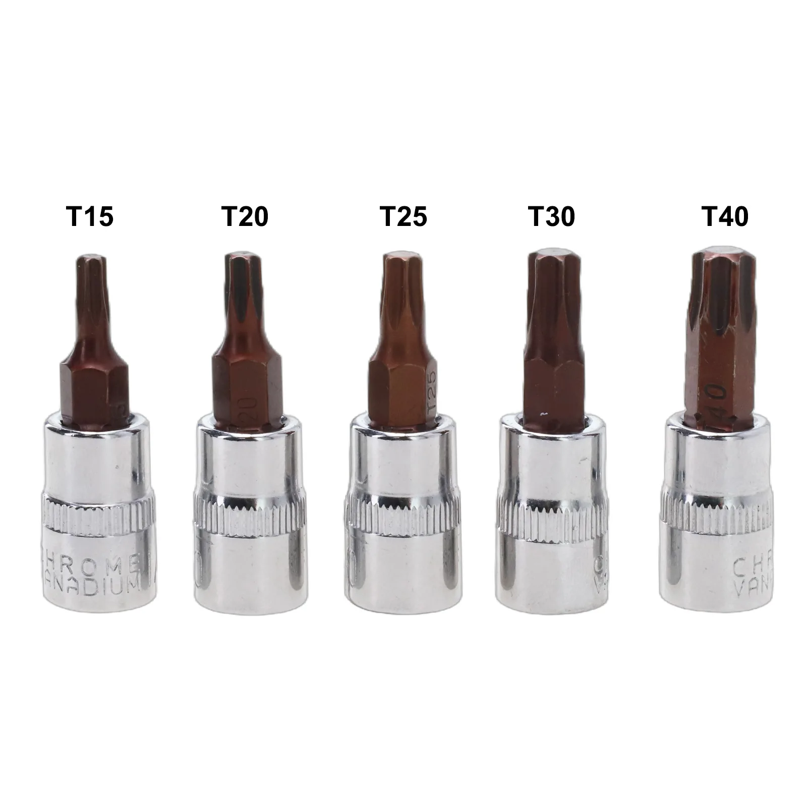 5 uds para puntas de destornillador Torx para T15 para T20 para T25 para T30 T40 herramientas de cabezal de enchufe de accionamiento resistente de 1/4 pulgadas para trabajos de mantenimiento