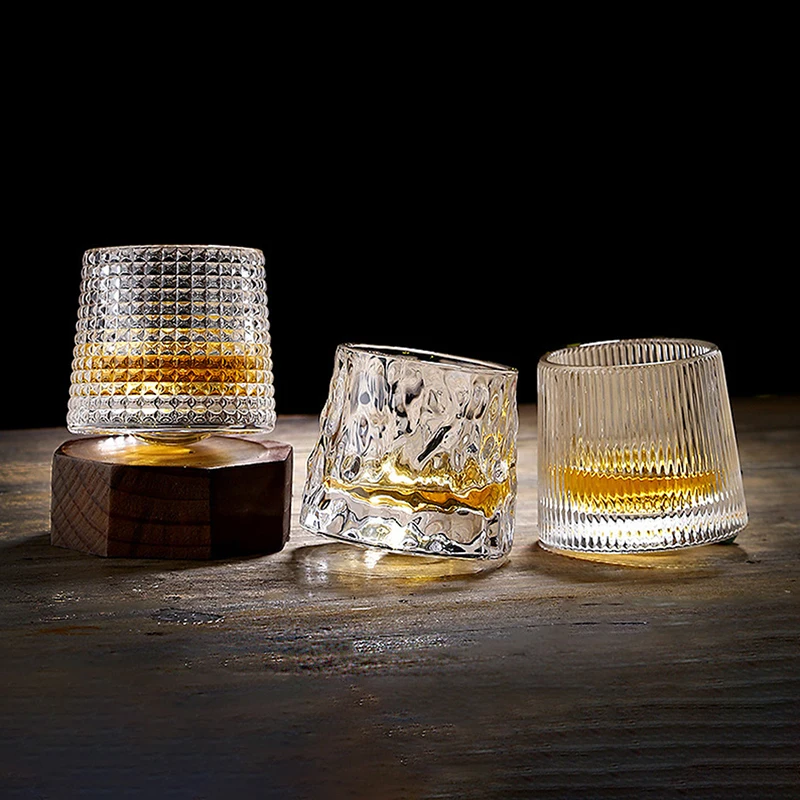 

Novel Creative Thick Crystal Whiskey Tumbler Glass Spinning Tops Design Hammer Glasses Of Wine Spirit XO Brandy Cup Wineglass