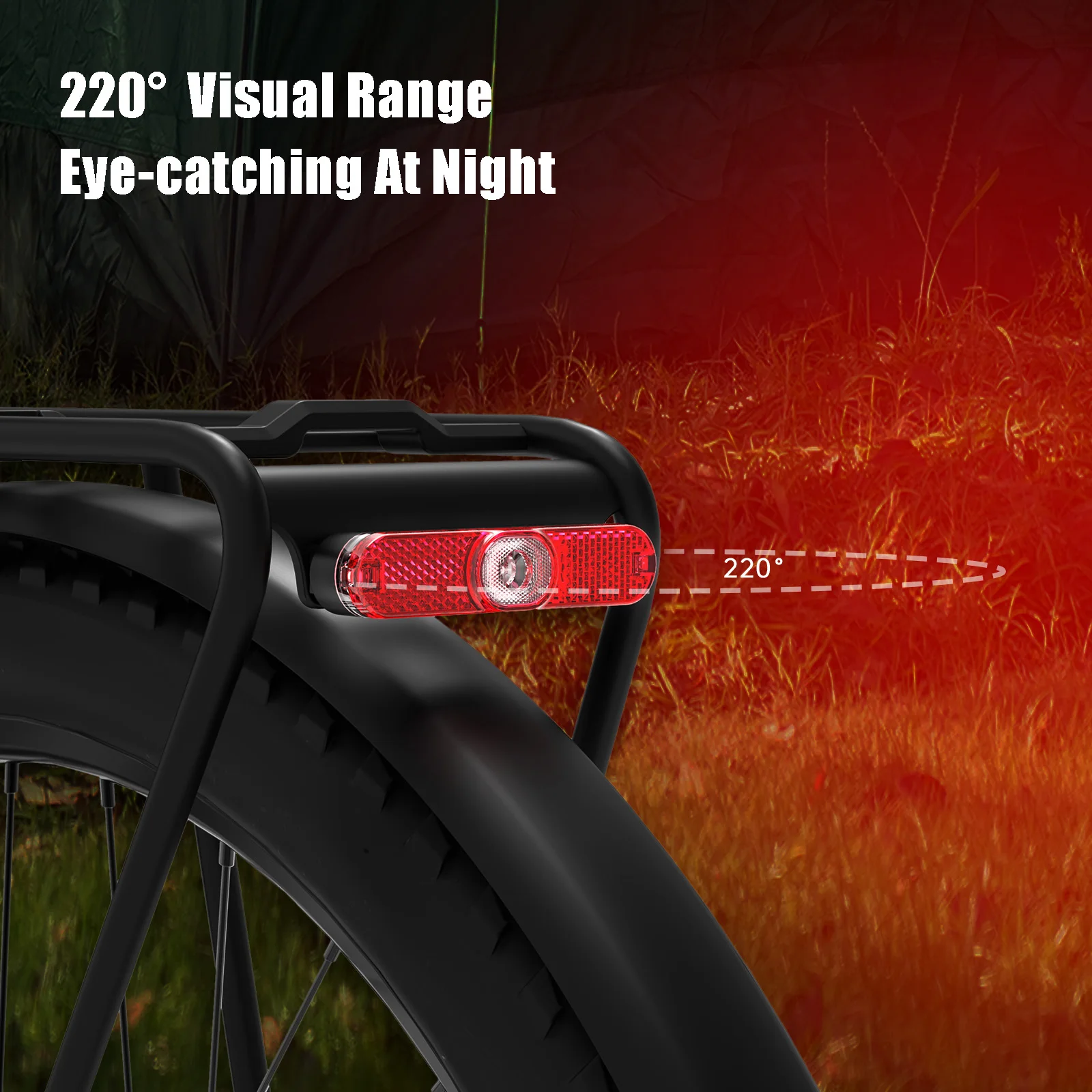 Linkbest Taillight Led Bicycle Light Rear Lamp Powerful Reflector Waterproof IPX5 6V-48V Hub Dynamo Ebike No Switch