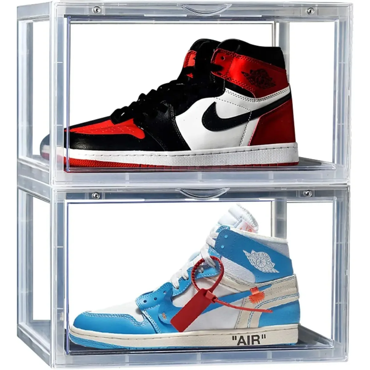 

Transparent shoe box Plastic sports shoe box can be stacked magnetic shoe box 2 pieces