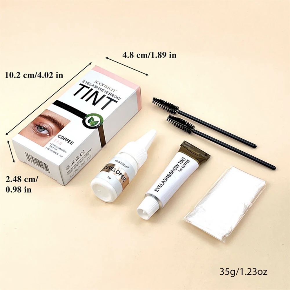 ICONSIGN Eyelash Eyebrow Tint Kit Professional Eyebrow Dye for Women Eye Brow Dye Waterproof Long Lasting Eyes Makeup Tools