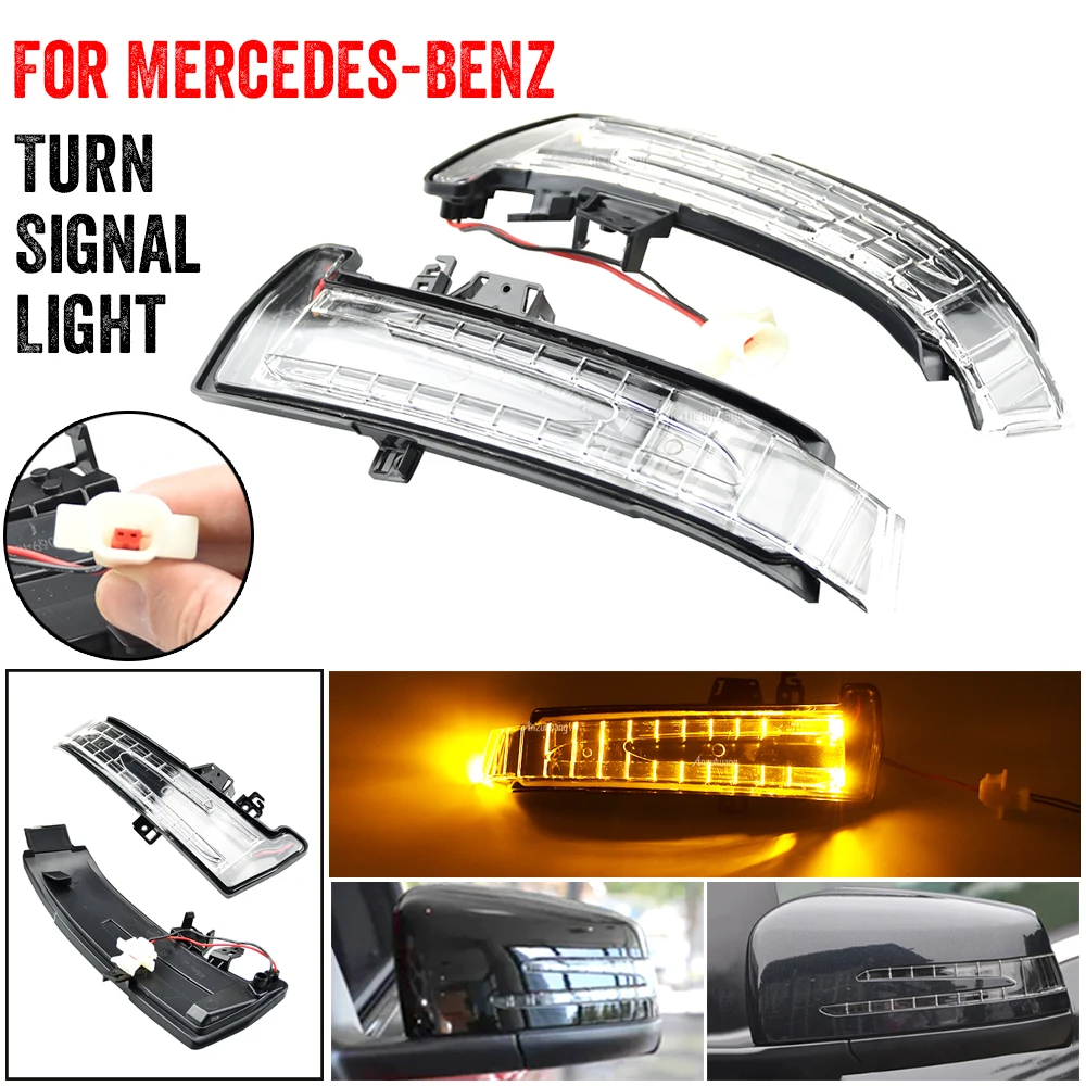 2x For Mercedes Benz A B C E S CLA GLA CLS Class W176 W246 W204 X156 Dynamic Turn Signal Rearview Mirror Indicator Blinker Light