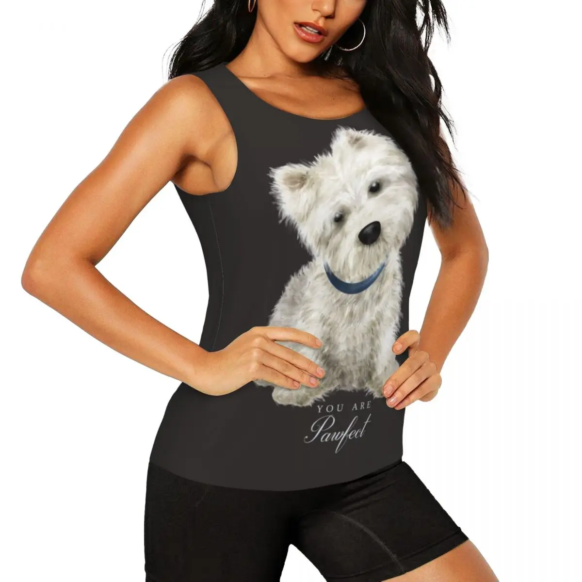 Custom Westie West Highland White Terrier Dog Yoga Shirt Women Workout Gym Tank Tops