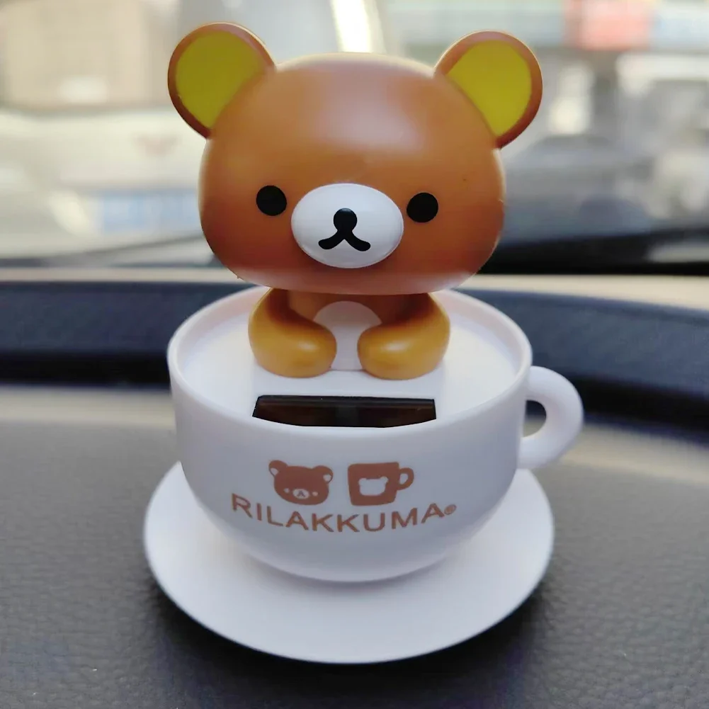 لطيف Nodding رئيس القط دمية الديكور سيارة تعمل بالطاقة الشمسية الحلي السيارات مركز وحدة التحكم اكسسوارات الديكور للمنزل مكتب #5