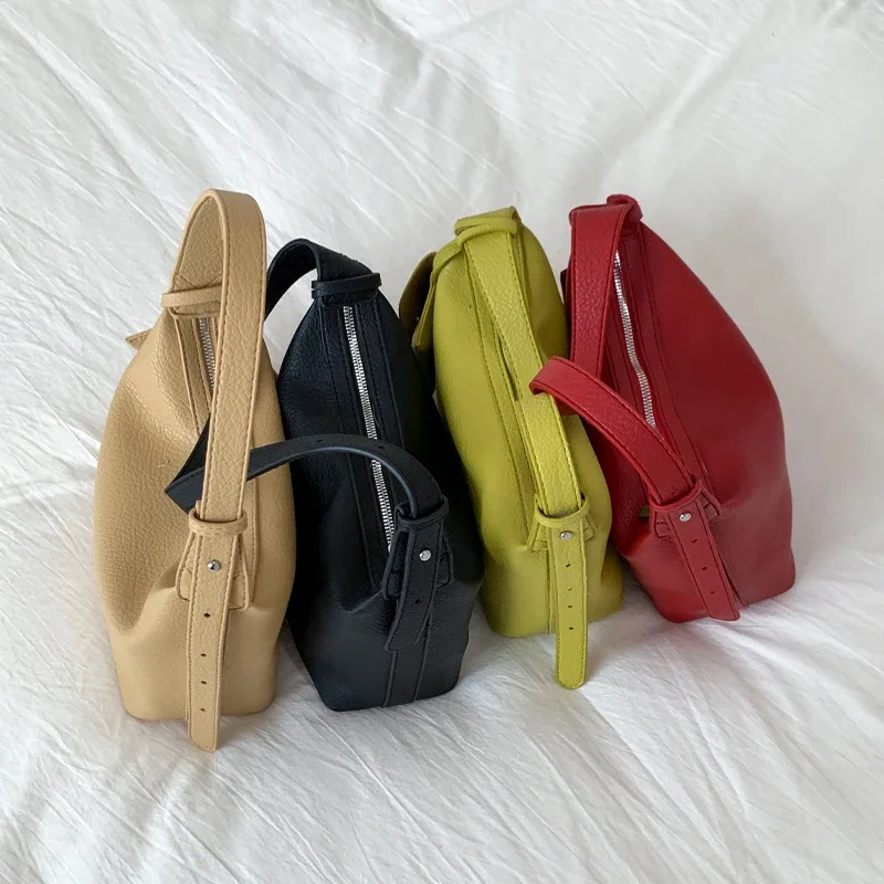 

Khaki Pu Leather Crossbody Bags For Women Luxury 2025 Y2k Korean Fashion Underarm Shoulder Bag Female Bucket Handbags Brand Sac