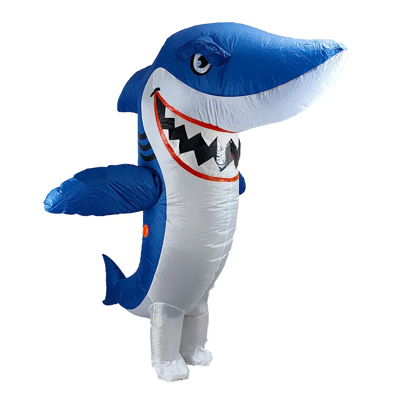 Aufblasen Blue Shark Cosplay tragbare erwachsene Tier aufblasbare Kostüm Halloween Erwachsenen Walking Tier Reittiere