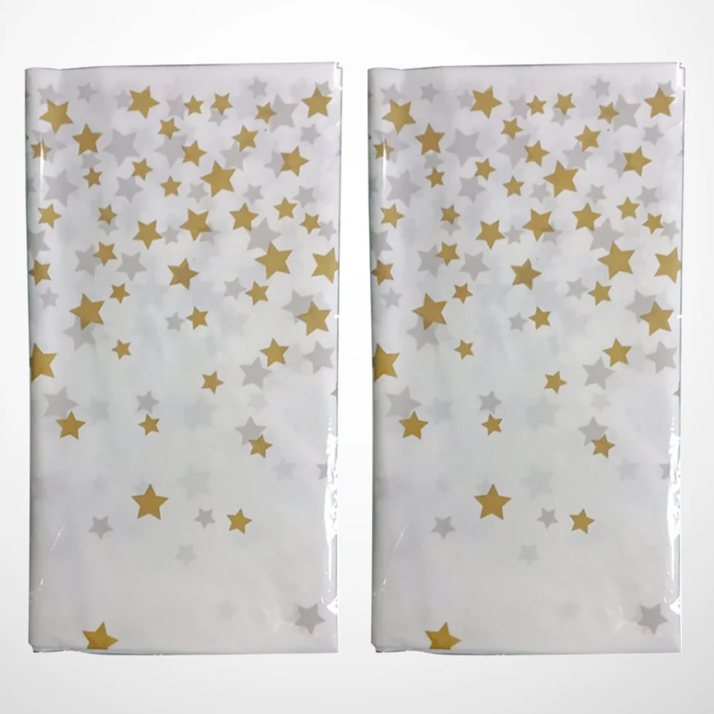 

2 Pcs Centerpieces for Table Cloth Silver Star Tablecloth Pentagram Party Decorations Golden