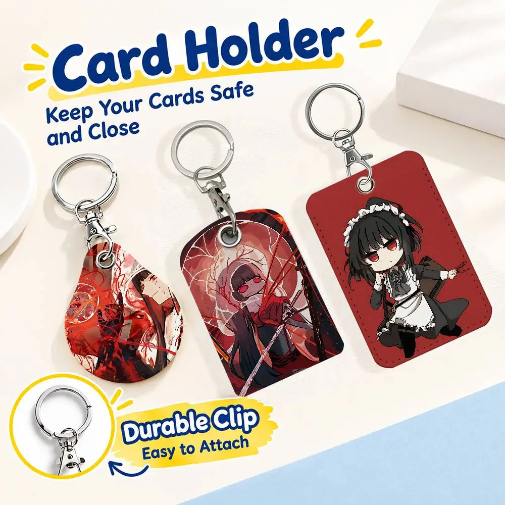 FOR Limbus Company Ryoshu Keychain Card Holder Leather Keeps ID Cash Keys Cards Ready for Work School Travel Daily Errands