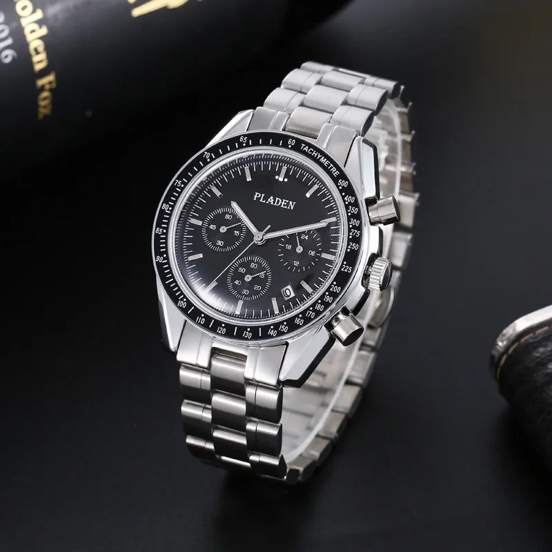 

PLADEN New Arrival Luxury Watch For Men Fashion Stainless Steel Chronograph Quartz Wristwatch Business Sport Waterproof Watches