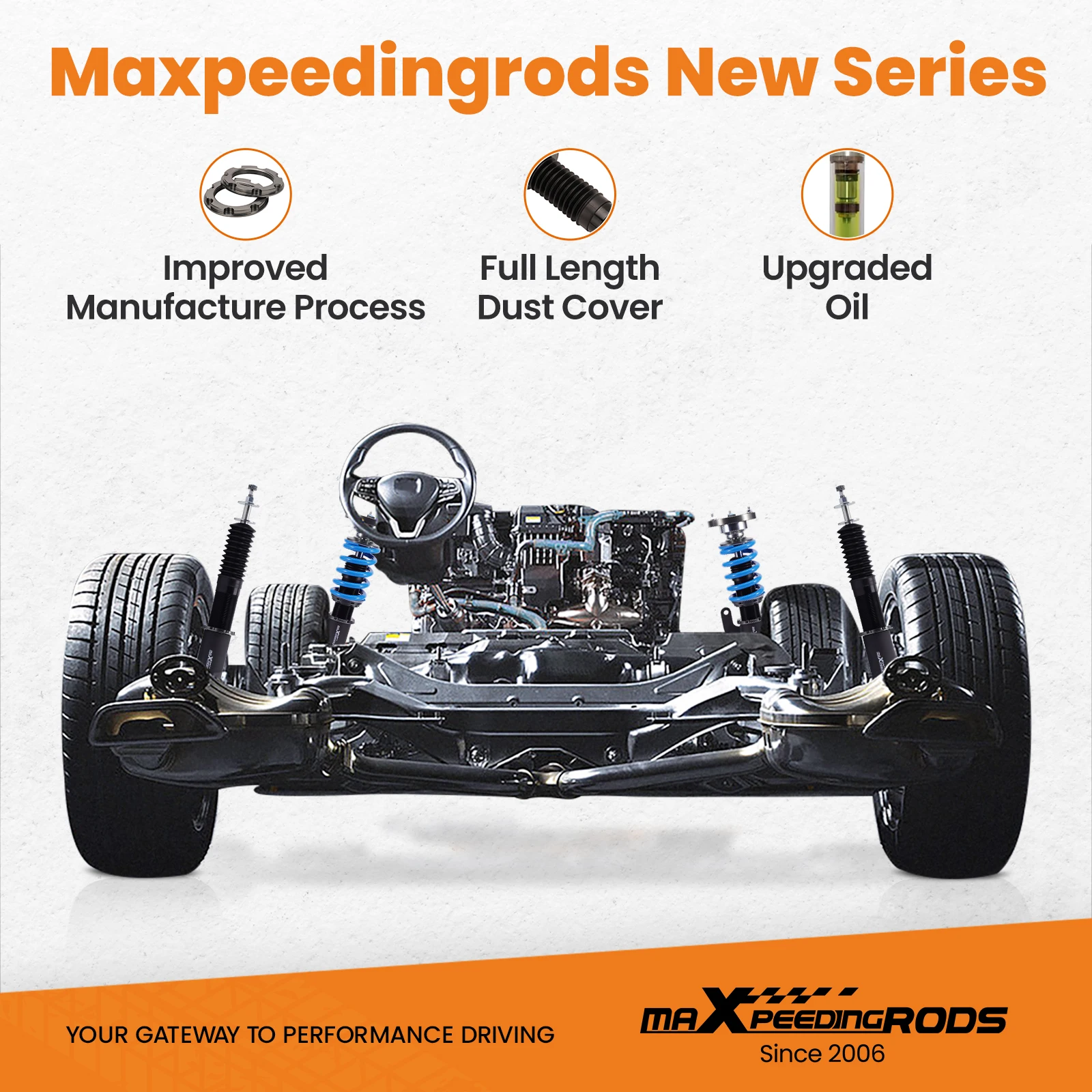 MaXpeedingrods T6 Coilovers Lowering Coils for BMW 3-Series E90 xDrive AWD 06-11 Coilovers Lowering Coils