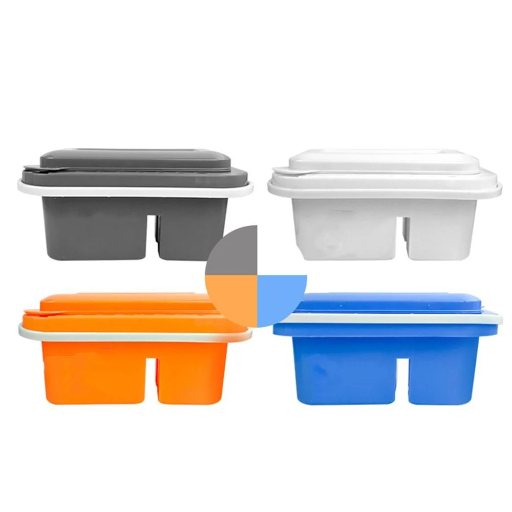 Multifunctional 3-in-1 Brush Washer Brush Bucket Rectangular Multi-purpose Paint Box Portable Plastics Blue Palette Oil Painting