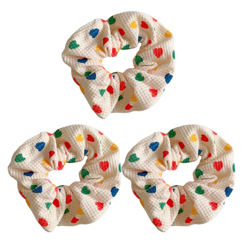 

3pcs Heart Shape Hair Ties Stylish Decorative Hairbands For Women Premium Elastic Hair Rings Party Daily Wear Comfortable