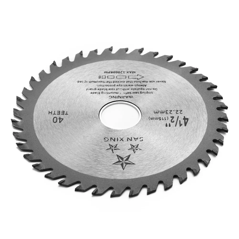 Coupe-disque de lame de scie circulaire pour couper le bois, meuleuse d'angle, 4.5 pouces, 115mm, 40 dents, carbure, remplacement de pièces d'outils électriques