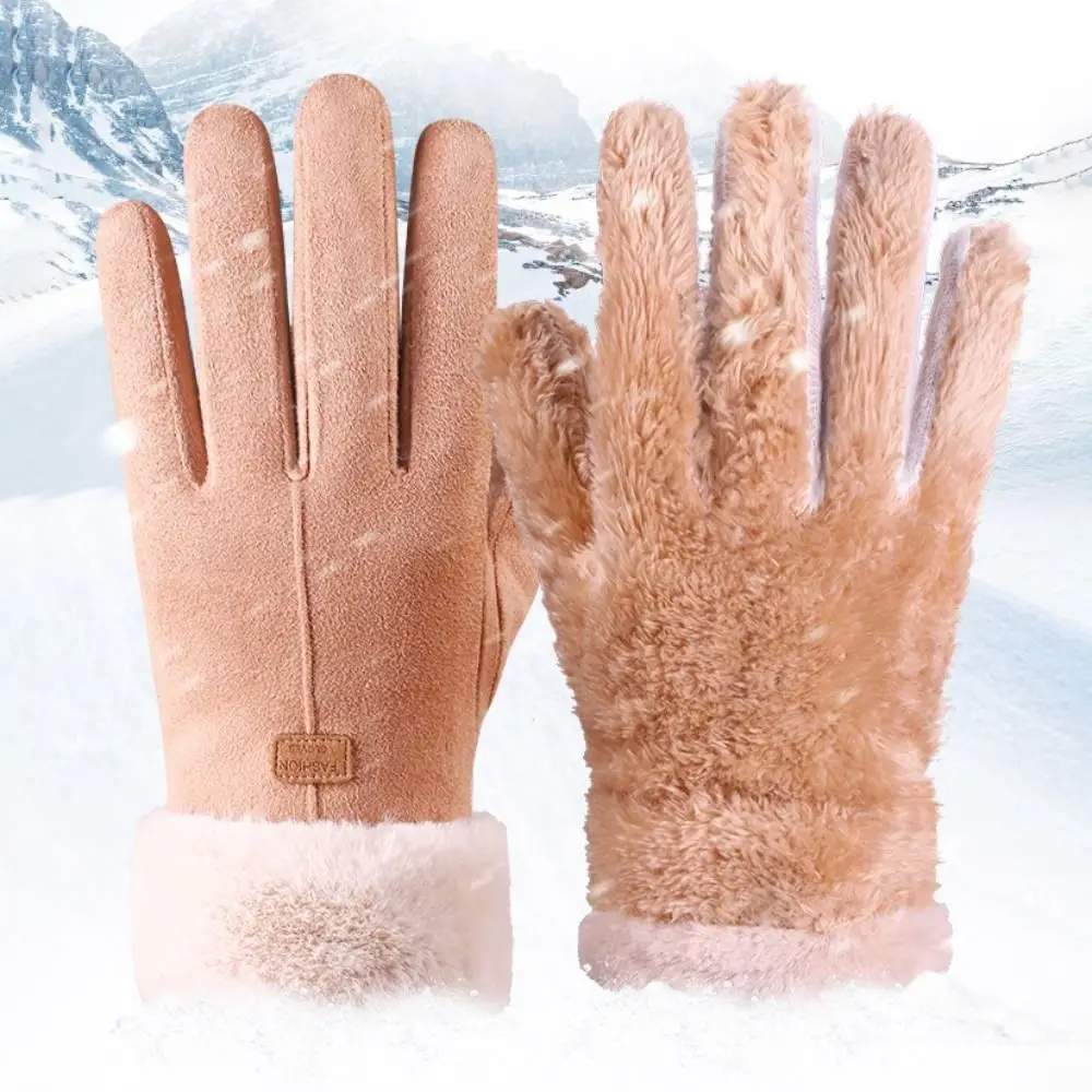 

Мягкие зимние теплые перчатки с флисовой подкладкой, сохраняющие тепло, ветрозащитные перчатки, морозостойкие перчатки с сенсорным экраном, холодная погода