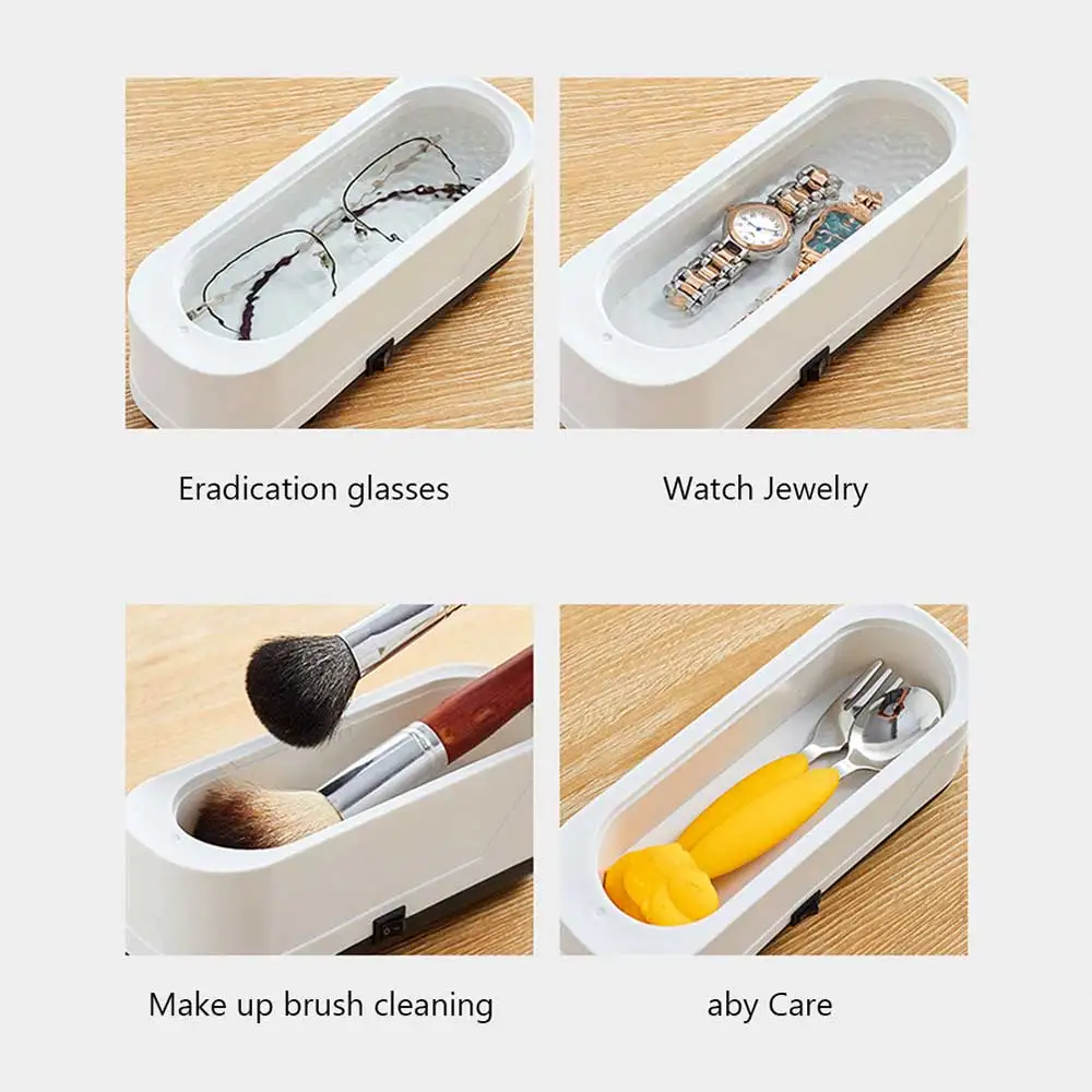 Cleaning Machine One-button High Frequency Vibration Wash Cleaner 360° Washing Jewelry Glasses Watch Washing Ring