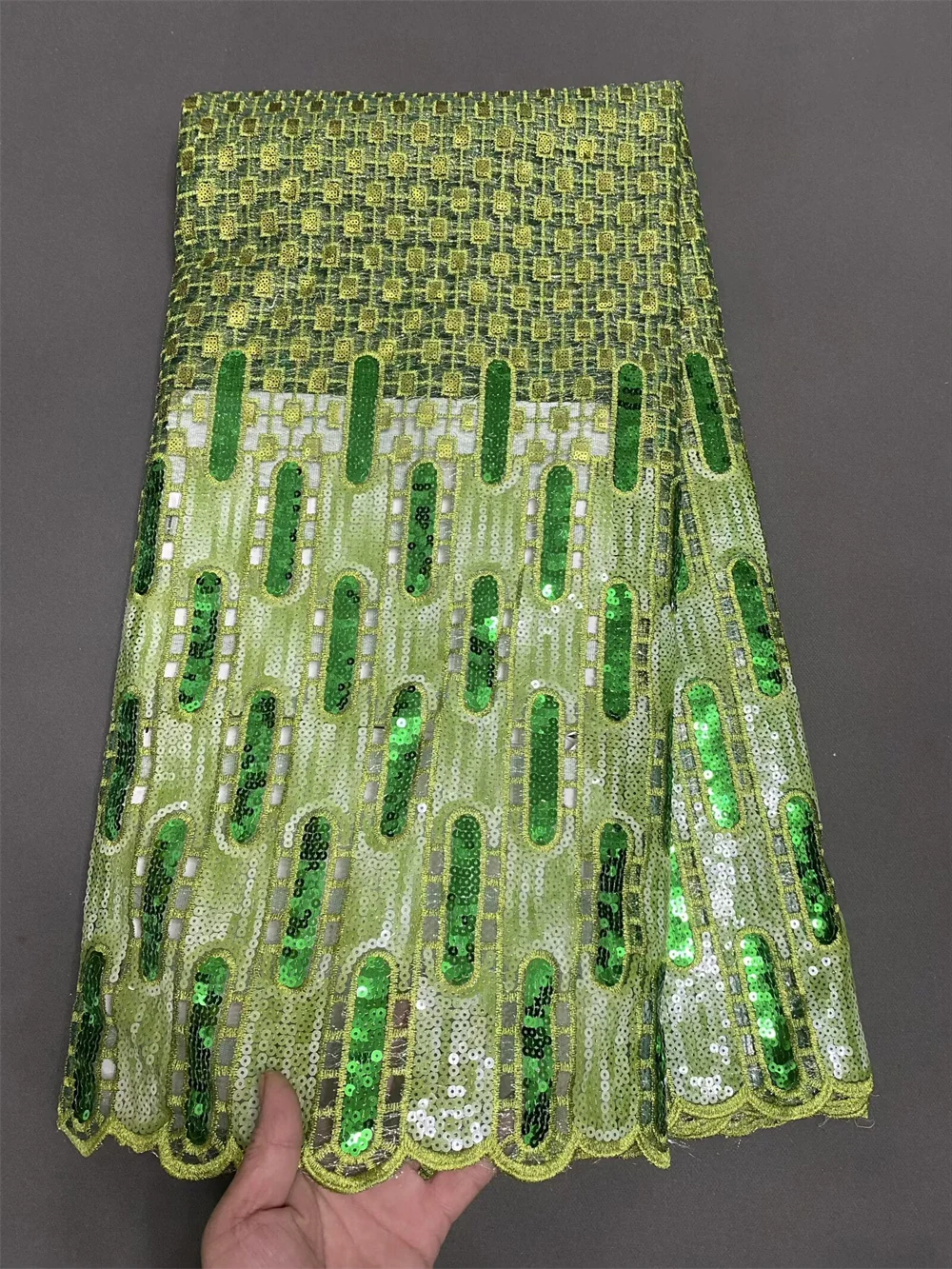 

African Sequins Lace Fabric 2025 High Quality Nigerian French Tulle Beaded for Sewing Wedding Party Dresses