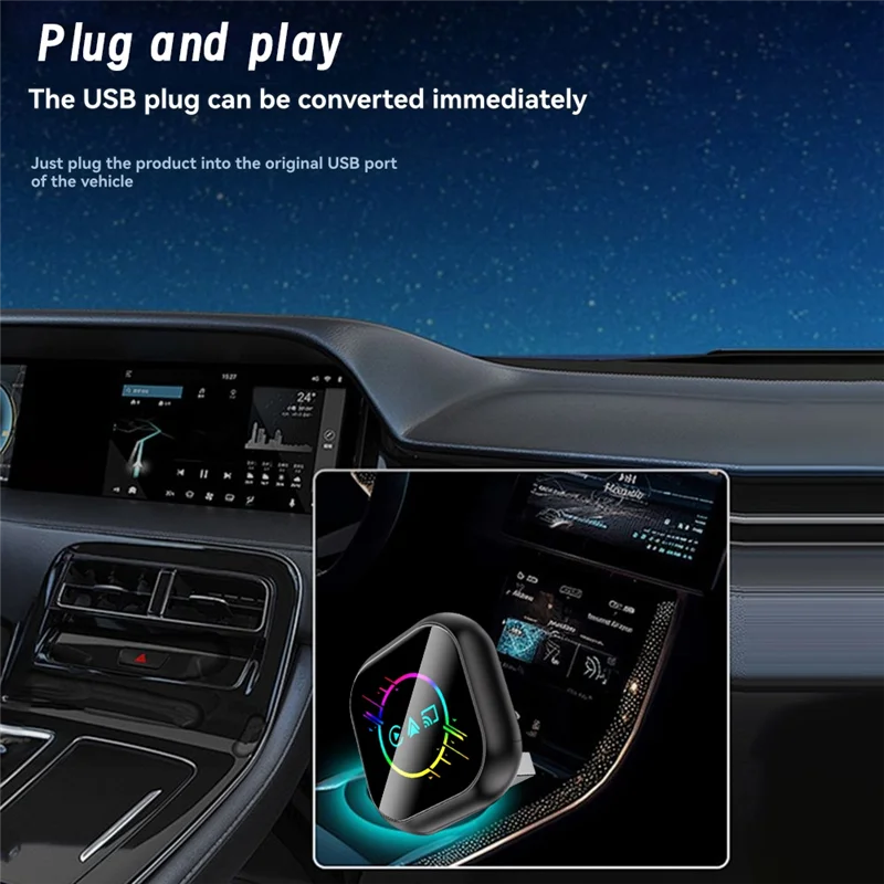 FFYY-3-In-1 محول Carplay اللاسلكي Mirrorlink Carplay Android Auto USB Dongle التوصيل والتشغيل Carplay السلكي إلى اللاسلكي