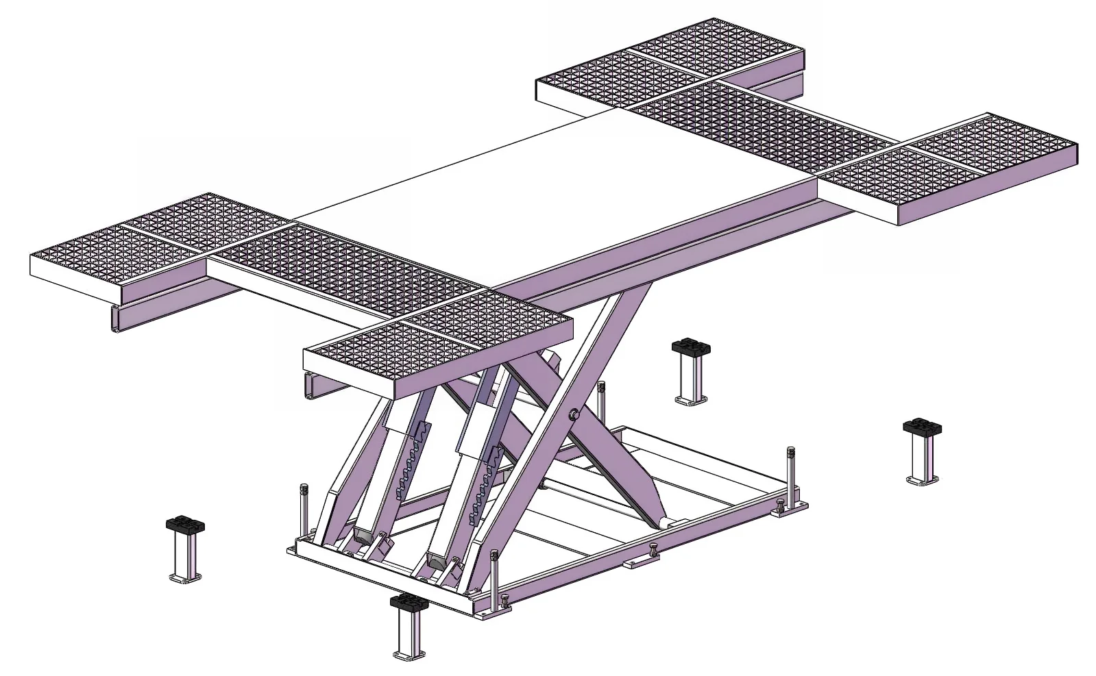 Shinely Floor Scissor Lift In Ground Car Lift  For Spray Booth