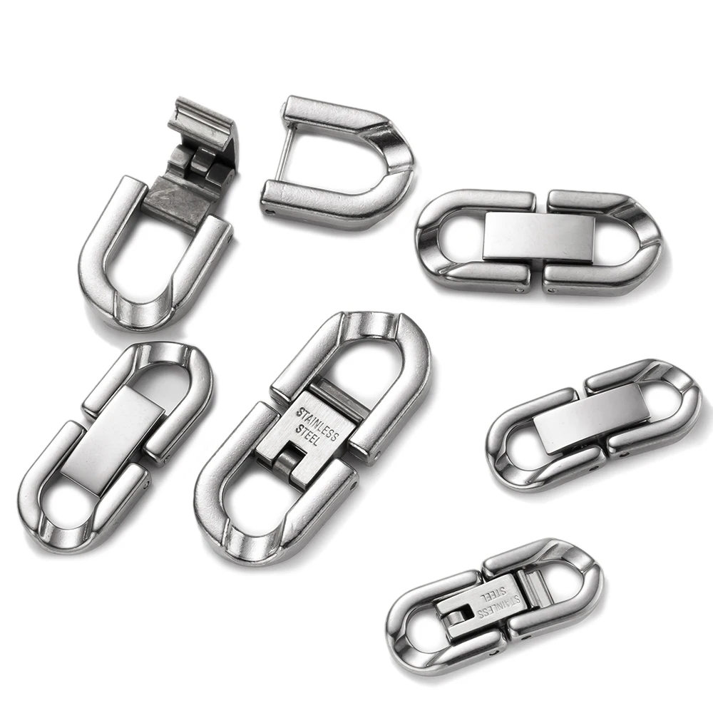 2 Stücke Edelstahl Faltschließe Extender Bajonett Schnalle Stecker DIY Armband Halskette Schmuck Machen Liefert Zubehör – Detail 2