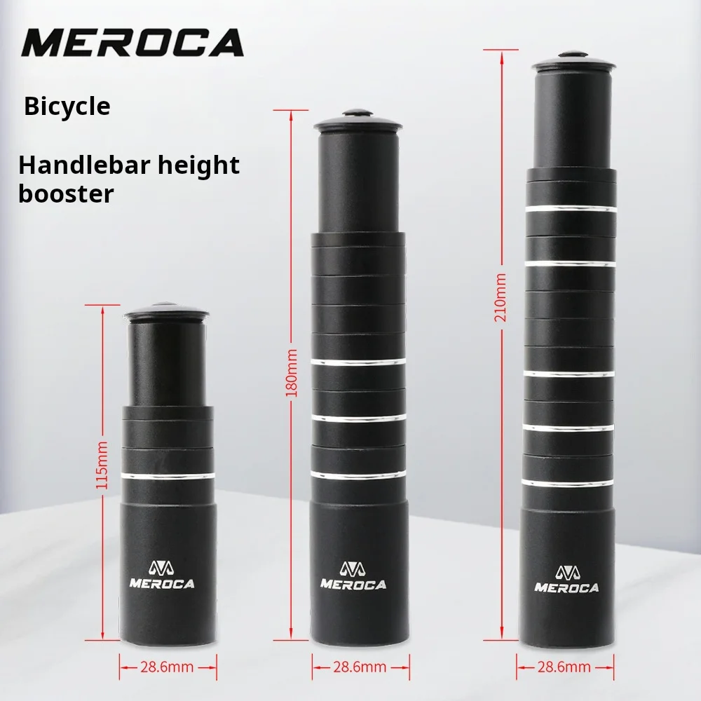MEROCA Bicycle Fork Stem 115/180/210mm Height Extender Handlebar Rise Up Adapter MTB Power Increased Cycling Part Height Booster