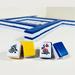 Hot Japanese family mahjong yellow blue mini travel portable folding positive machine thugs playing small mahjong